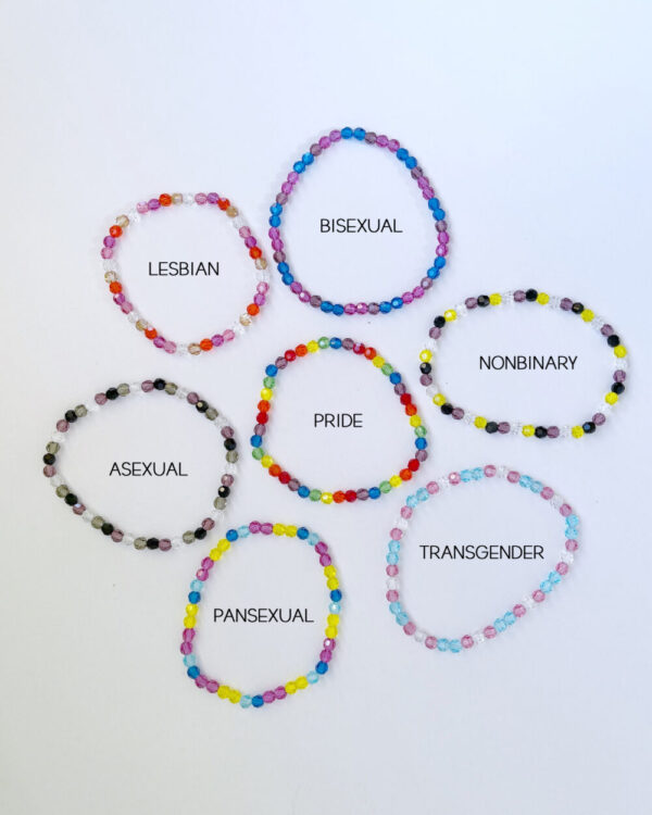 LGBQT+ Crystal Bead Elastic Bracelet