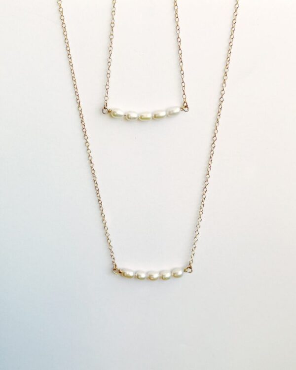 White Pearl Bar Bracelet