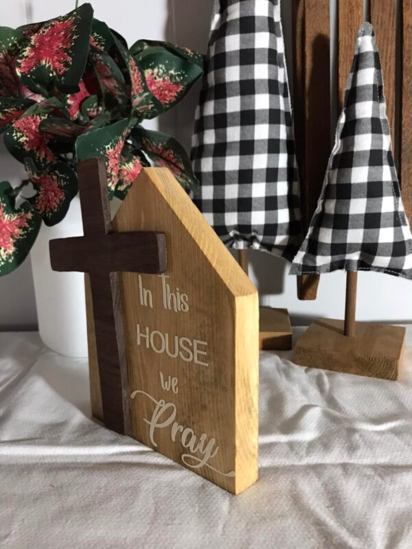 In this house we Pray – wood house decor