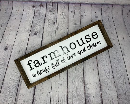 Farmhouse a house full of love and charm Sign | Farmhouse 3D Sign | Dining Room Sign | Living Room Sign