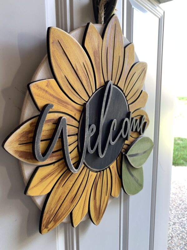 Sunflower Welcome Front Door Sign
