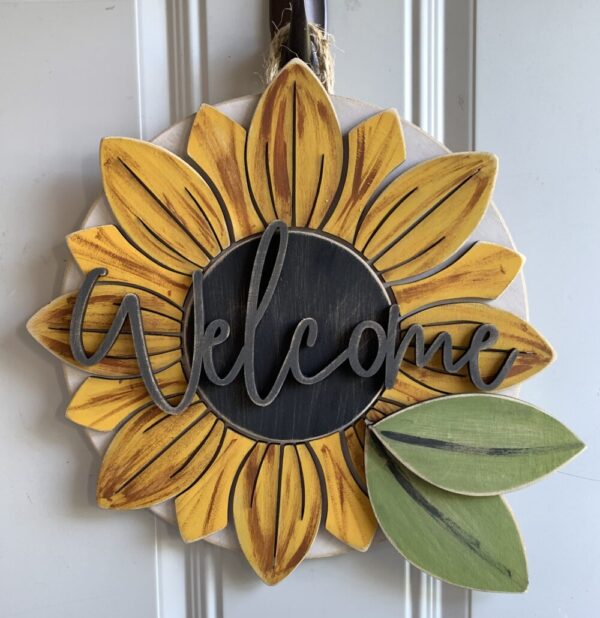 Sunflower Welcome Front Door Sign