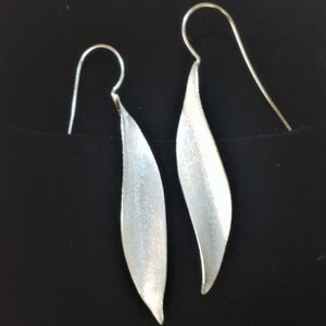 Sterling Silver Slender Leaf Earrings