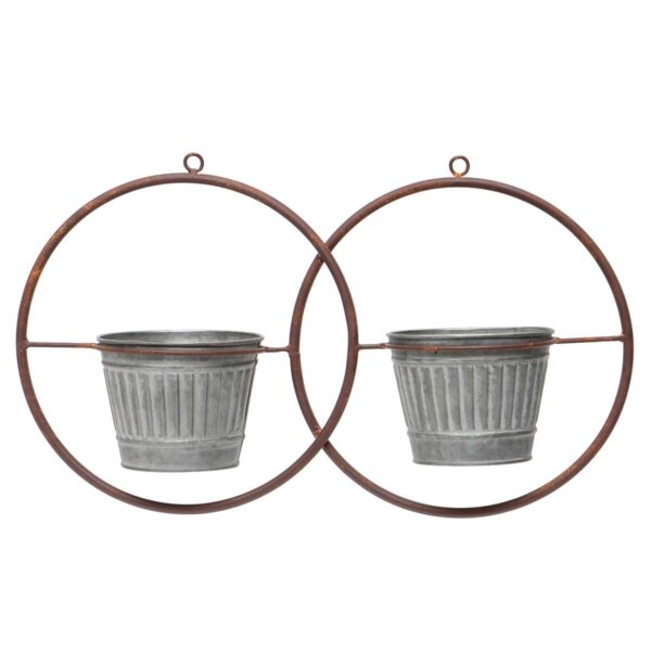 In Bloom Metal Hanging Intertwined Circle Planter