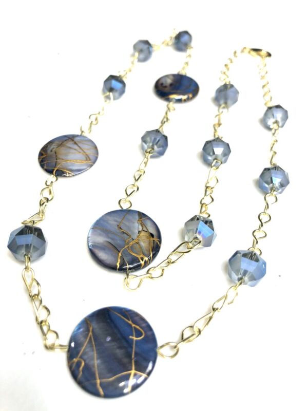 Handmade blue & gold color necklace