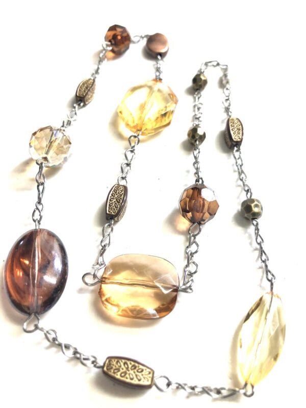 Handmade brown & gold color necklace