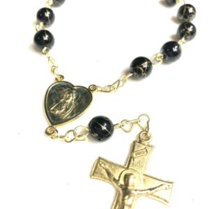 Handmade black crystal car rosary