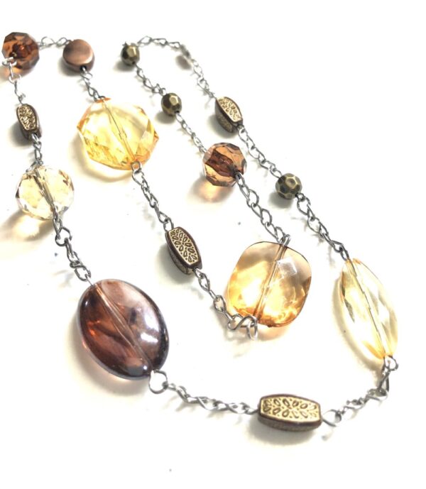 Handmade brown & gold color necklace