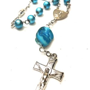 Handmade aqua car rosary