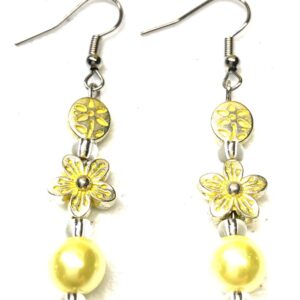 Handmade yellow flower earrings