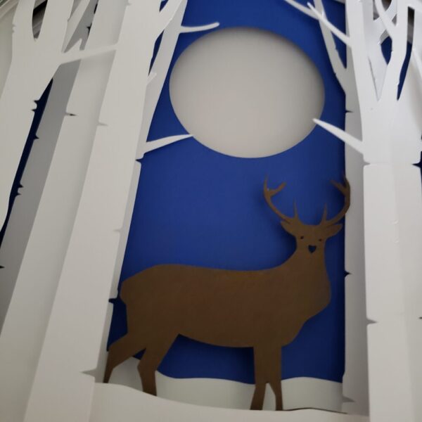 Night Deer 3-D Layered Paper Art Decor