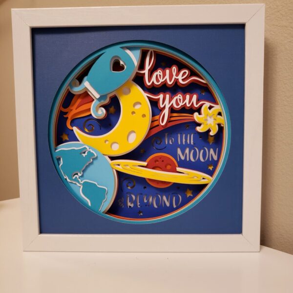 Love You to the Moon Children’s 3-D Layered Paper Art Decor