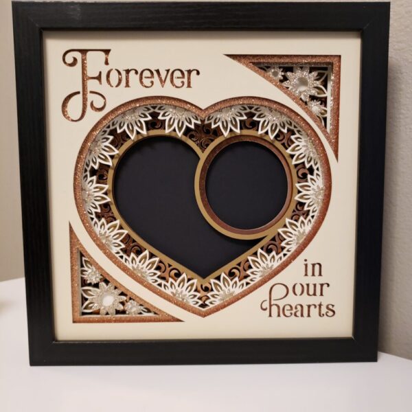 Personalized Forever in Our Hearts Remembrance 3-D Layered Paper Art Decor