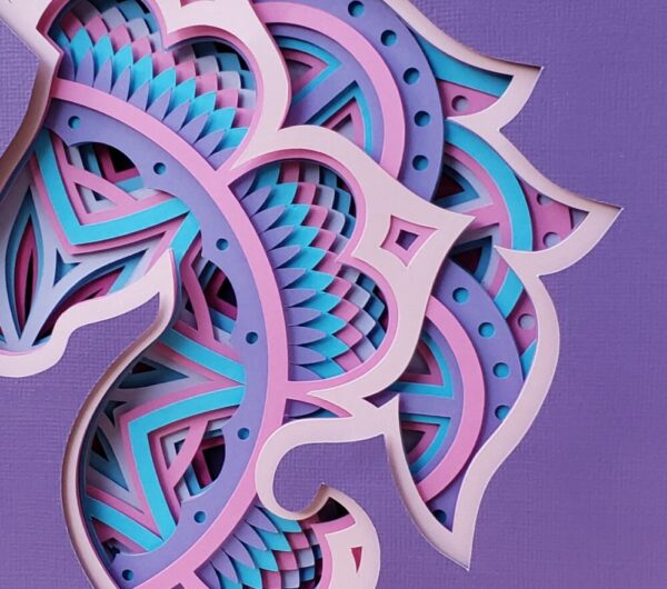 Unicorn Mandala Child’s 3D Shadowbox Paper Art