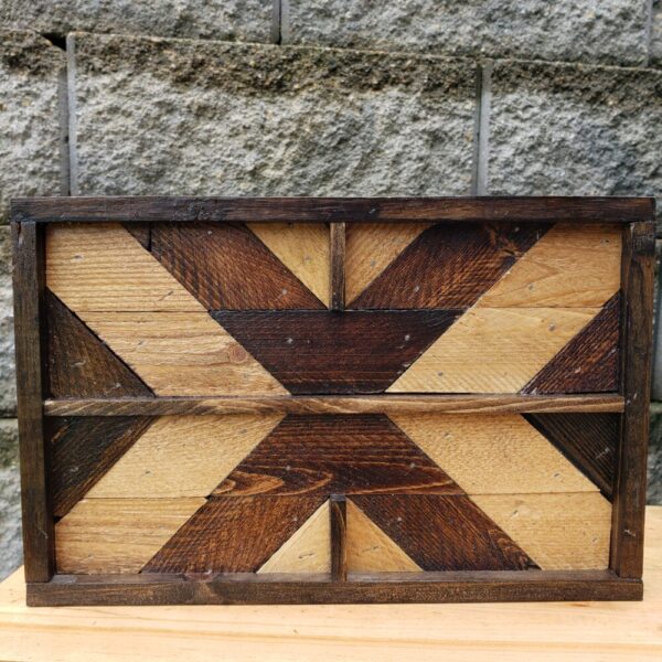 Small Neutral Geometric Wall or Table Art 6″ x 10″ with Raised Accents