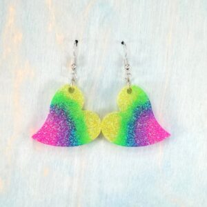 Rainbow Heart Glitter Earrings