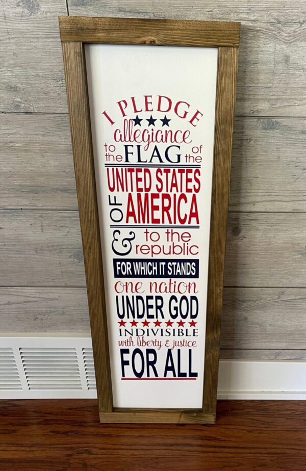 Pledge of Allegiance Framed Sign