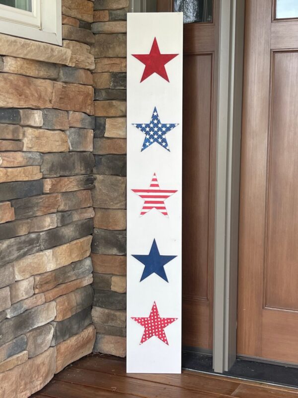 Red, White and Blue Star Porch Sign