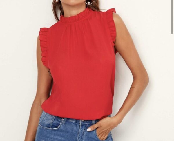 Mock Neck Frill Sleeveless (More Colors)