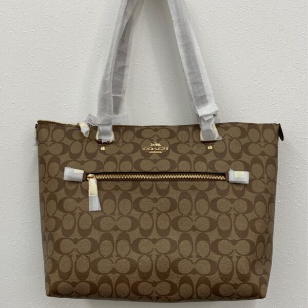 Coach Khaki Gallery Tote + Matching Wallet