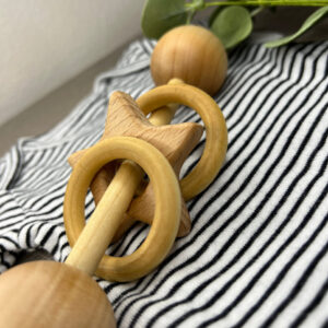 Natural Wood Rattle – Star