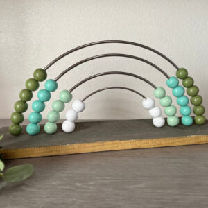 Wood Bead Rainbow Abacus – Green or Pink Beads