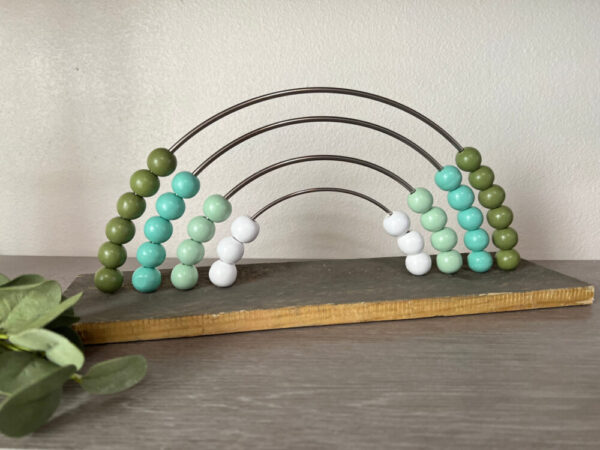 Wood Bead Rainbow Abacus – Green or Pink Beads