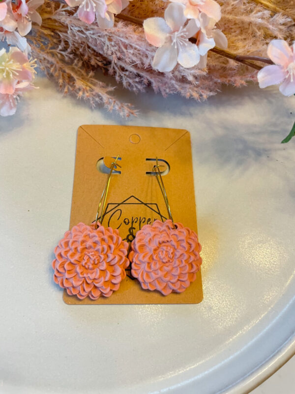 Dahlia Floral Dangle Statement Earring