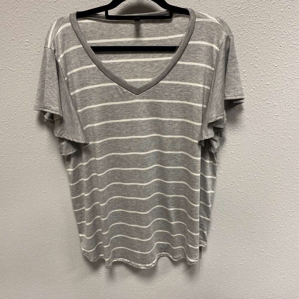Plus Size Gray Stripe Batwing Shirt – Shop Iowa