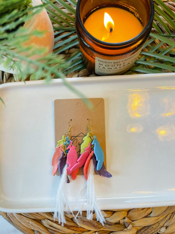 Brazilian Carnival Inspired Feather Dangle