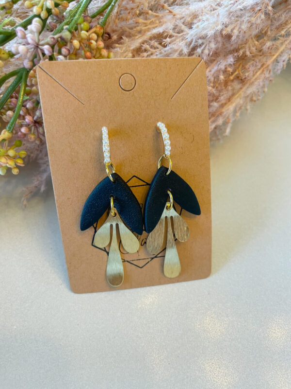 Black and Gold Statement Earring