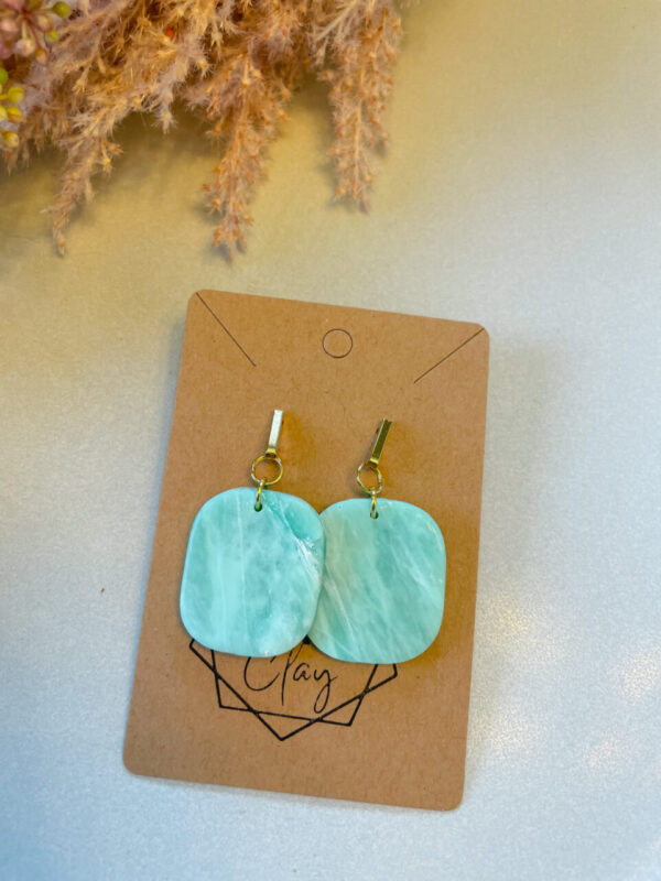 Jade Square Statement Earring