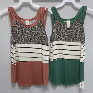 7th Ray Leopard Color Block Tank