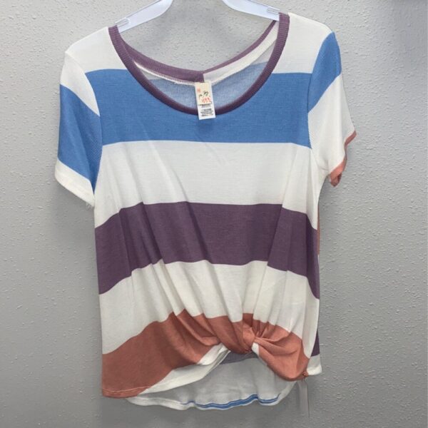 7th Ray Stripe Knotted Top T2275