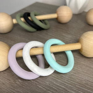 Wooden Baby Rattle – 3 wood rings