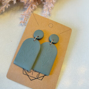 Sage Botanical Statement Earring