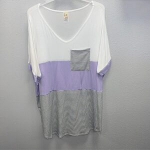 7th Ray Plus Color Block Pocket Top T2473XL