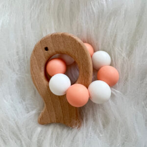 Wooden Fish Silicone Bead Baby Teether