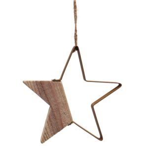 Wood and Iron Star Ornament
