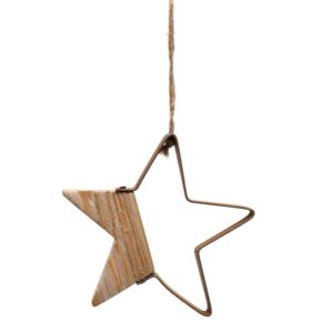 wood and iron star ornament small