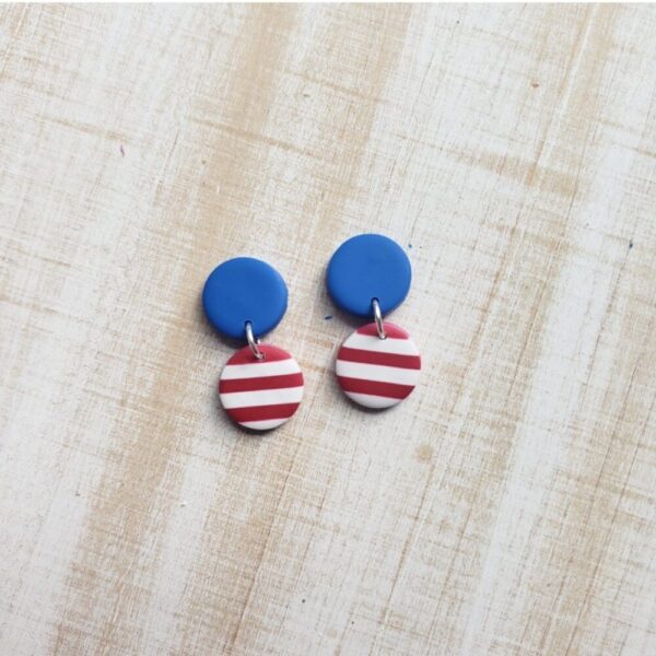 Patriotic Circle Earrings