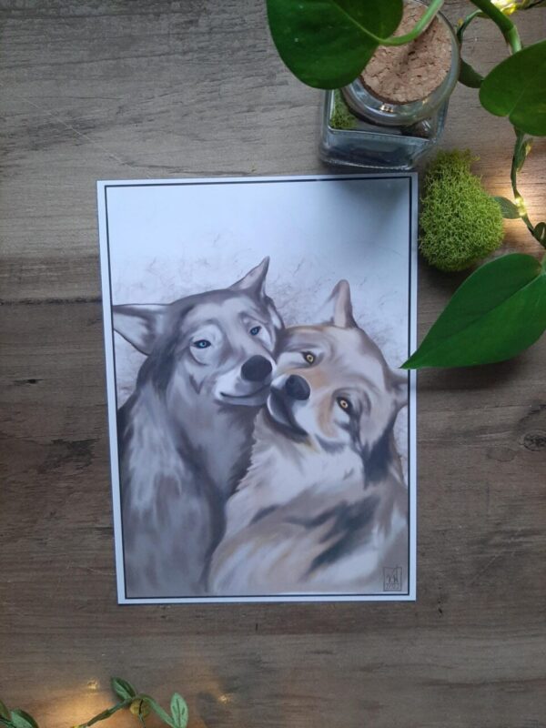 Wolf Mates Art Print 5×7