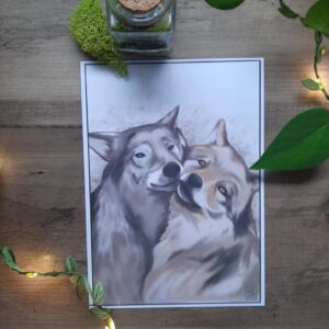 Wolf Mates Art Print 5×7