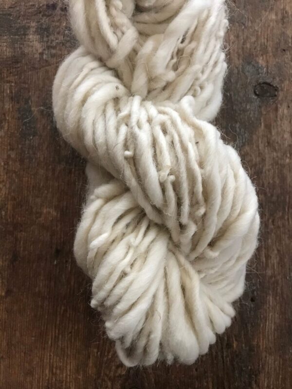 White handspun yarn, 50 yards