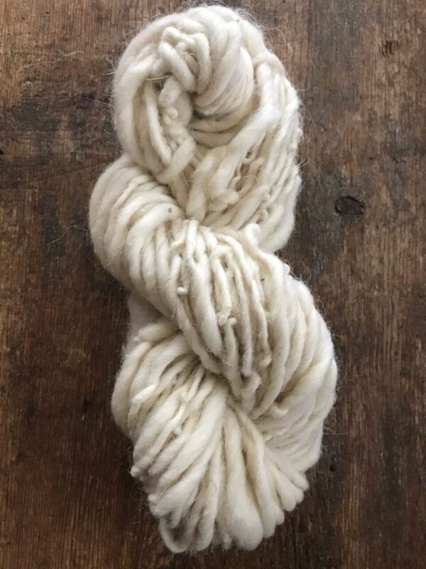 White handspun yarn, 50 yards