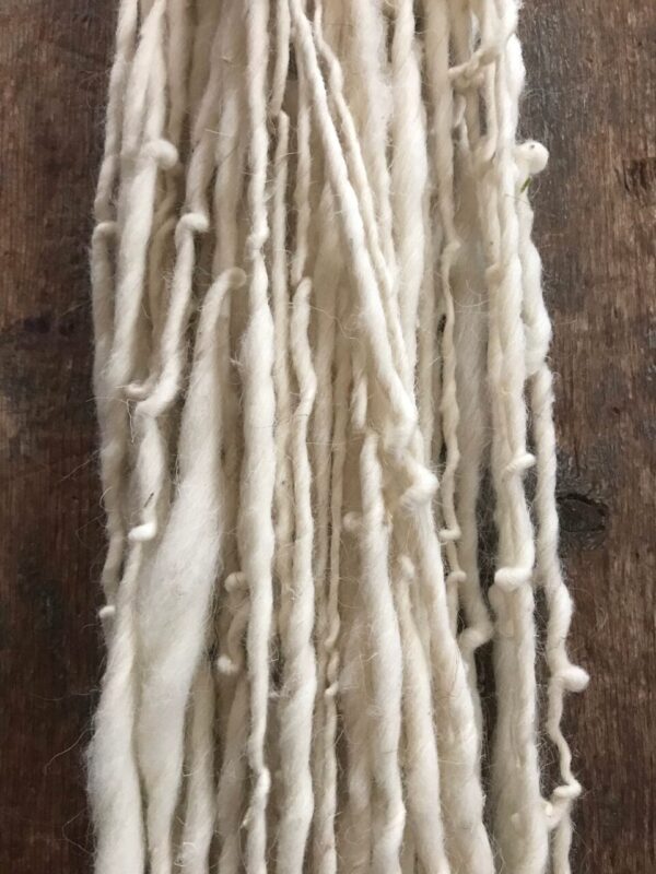 White handspun yarn, 20 yards
