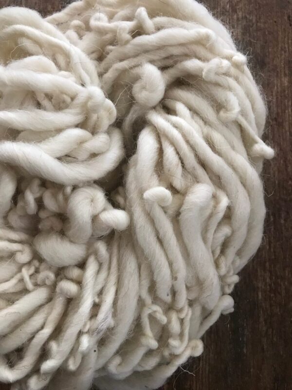 White handspun yarn, 20 yards