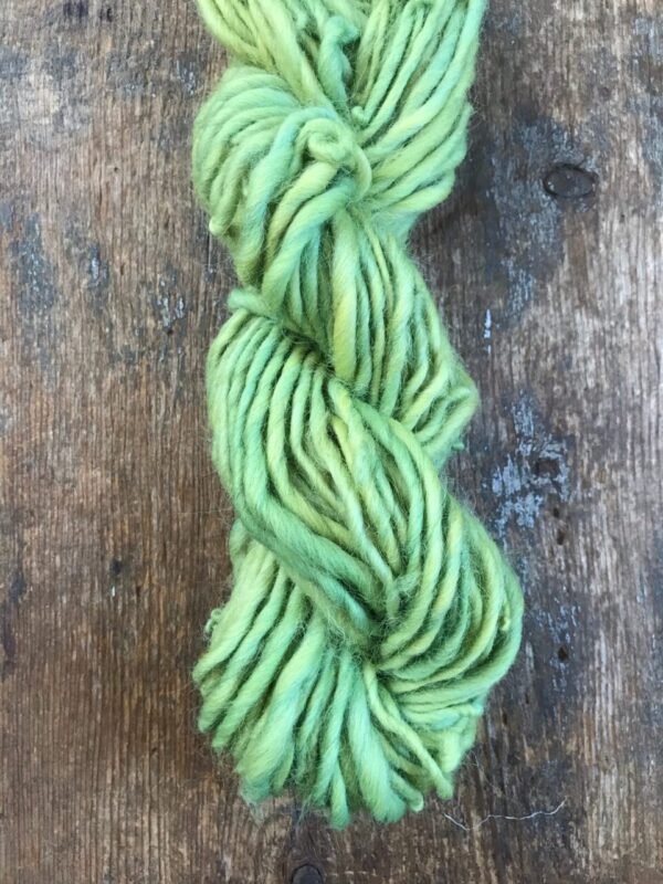 Indigo & goldenrod dyed handspun yarn, 50 yards