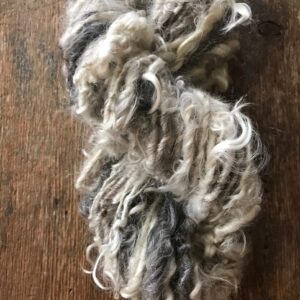 Mohair yarn, undyed natural grey and white, 42 yards