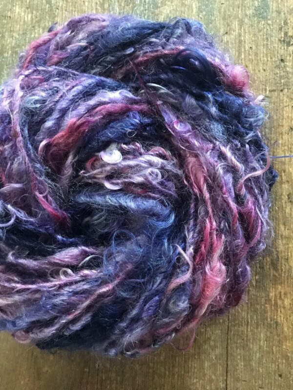 Reminisce  – purple and pink mohair yarn, 20 yards